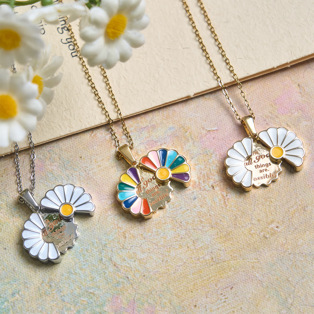 FREE Today: Openable Daisy Necklace With God All Things Are Possible Engraving - image 2