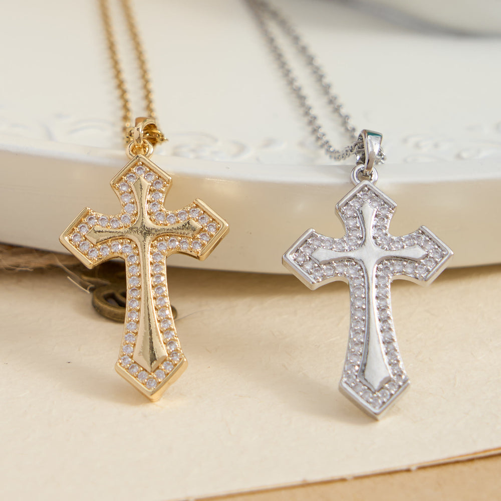 FREE Today: Modern Layered Zircon Cross Pendant Necklace: Sleek Sacred Statement Faith Jewelry - image 1