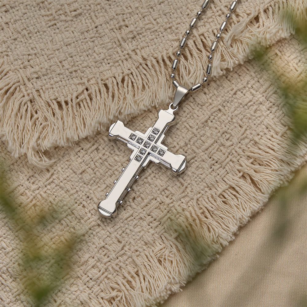Christianartworkshop Geometric Multi-Tone Cross Necklace: Timeless Symbol Of Eternal Spiritual Grace - Silver - image 4
