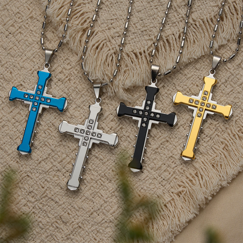 FREE Today: Geometric Multi-Tone Cross Necklace: Timeless Symbol Of Eternal Spiritual Grace - image 0
