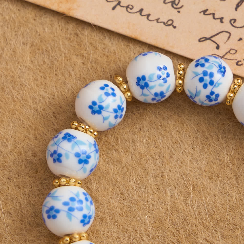 FREE Today: Blue Floral Porcelain Pocket Rosary with Elegant Our Lady & Cross - image 6