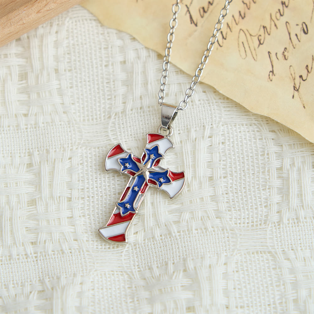 FREE Today: Patriotic Double Layer Stars and Stripes Cross Necklace: Independence Day Inspired Faith Jewelry - image 4