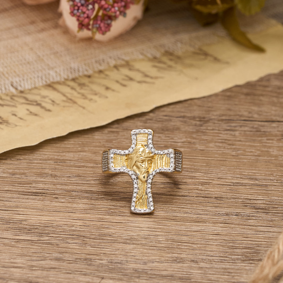 FREE Today: Jesus Face Cross Open Ring: A Bold Symbol of Redemptive Grace - image 3