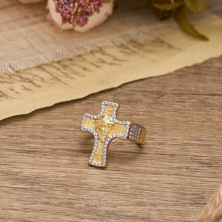 FREE Today: Jesus Face Cross Open Ring: A Bold Symbol of Redemptive Grace - image 1
