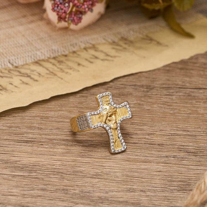 FREE Today: Jesus Face Cross Open Ring: A Bold Symbol of Redemptive Grace - image 2