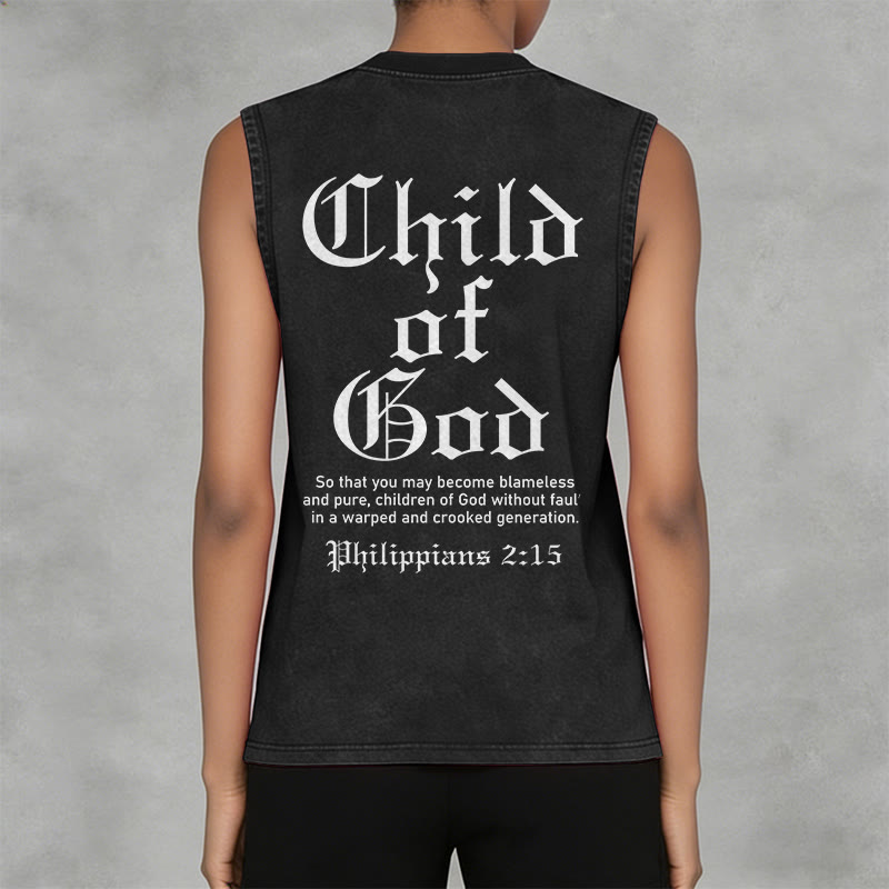 Christianartworkshop Child Of God Philippians 2:15 Unisex Washed Tank Top - image 11