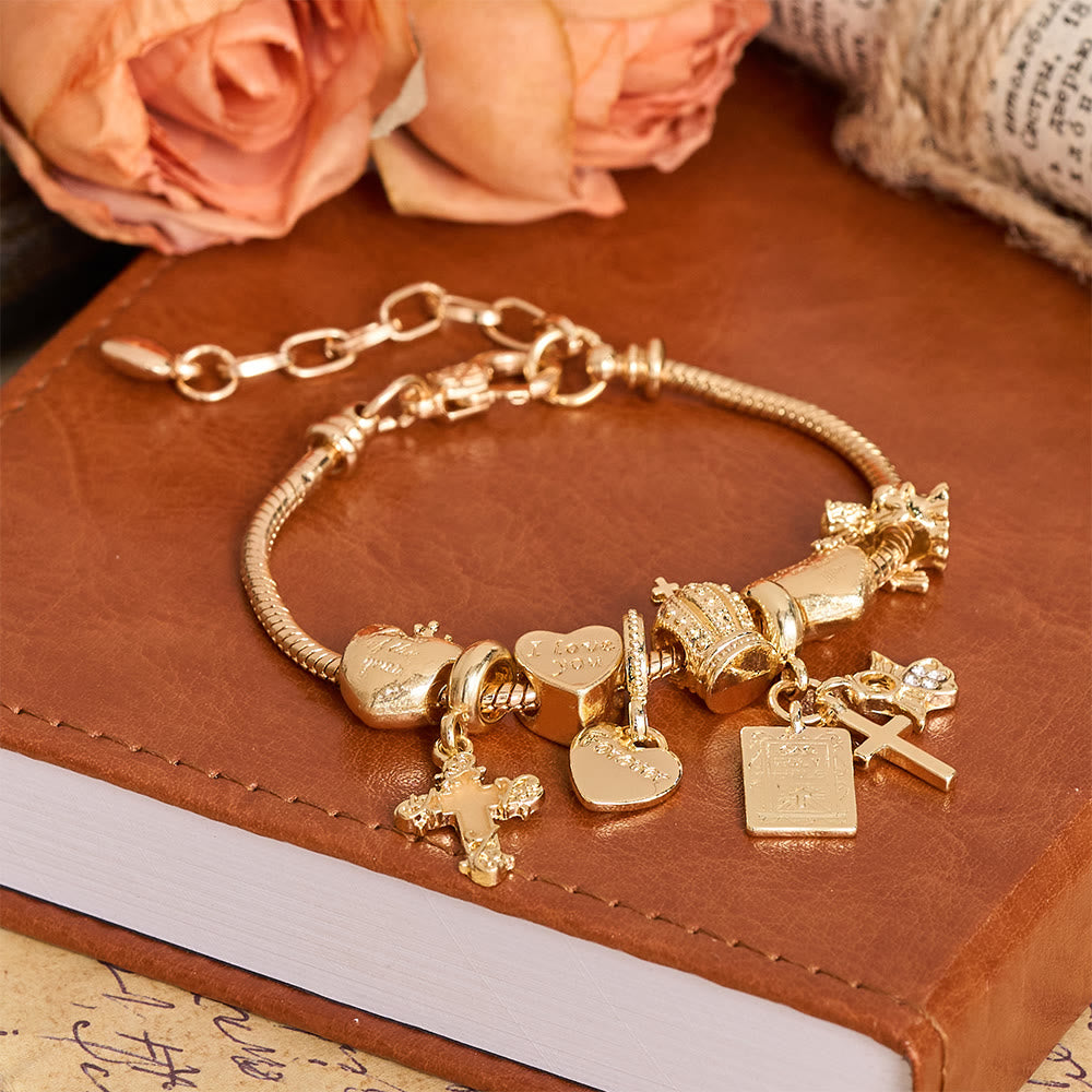 Christianartworkshop Adjustable Charm Bracelet with Biblical & Regal Details: A Reminder of Faith and Heavenly Devotion - image 2