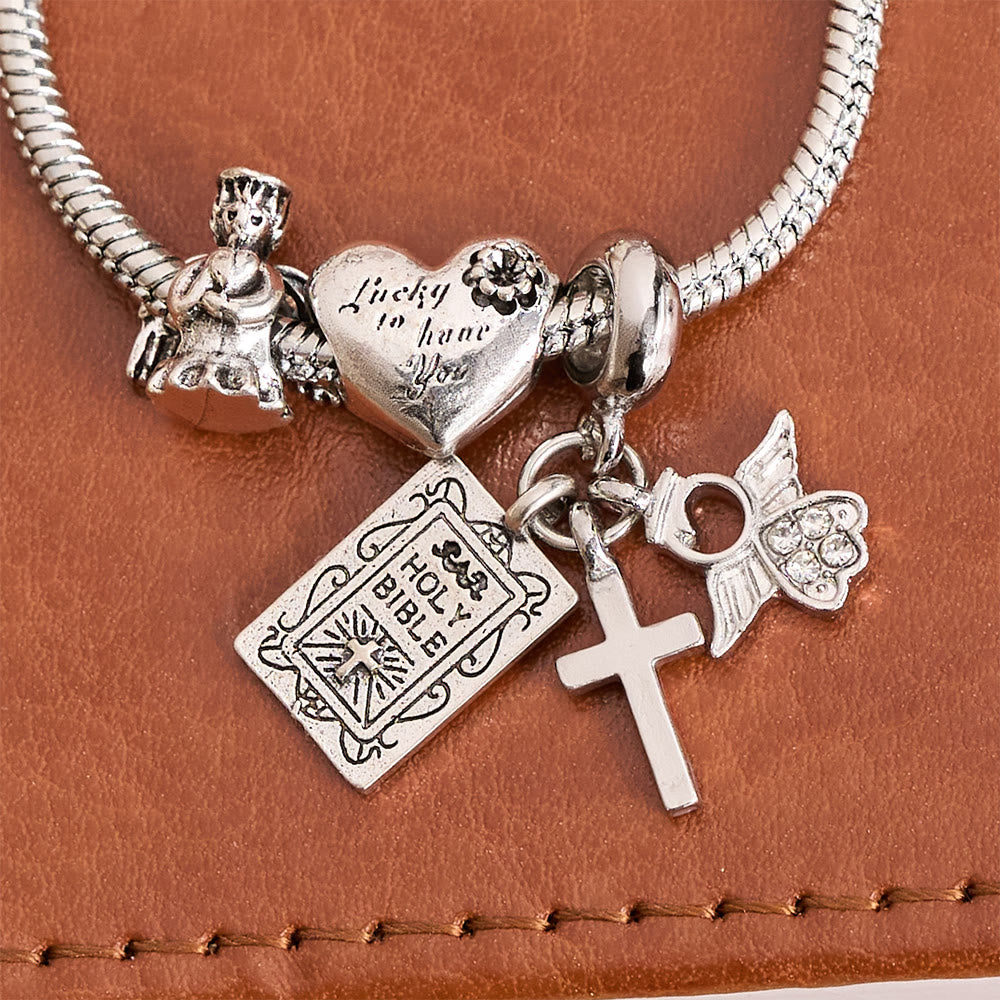 Christianartworkshop Adjustable Charm Bracelet with Biblical & Regal Details: A Reminder of Faith and Heavenly Devotion - image 9