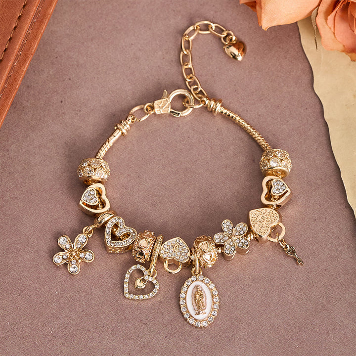 Christianartworkshop Marian & Heart Charm Bracelet: A Symbol of Divine Love and Heavenly Grace - image 2