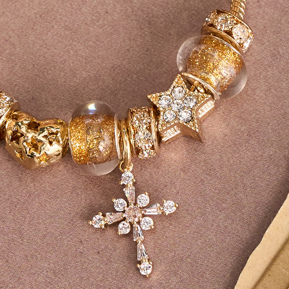 Christianartworkshop Ornate Virgin Mary & Cross Charm Bracelet: A Dazzling Symbol of Marian Grace and Redemption - image 5