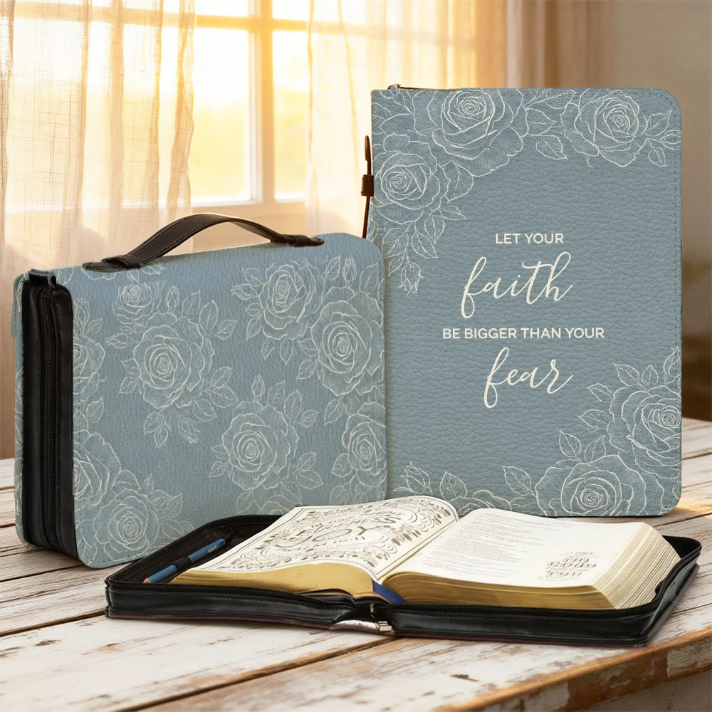 Christianartworkshop Let Your Faith Be Bigger Than Your Fear Floral Bible Cover - 2XL - Regular (No Custom) - image 1