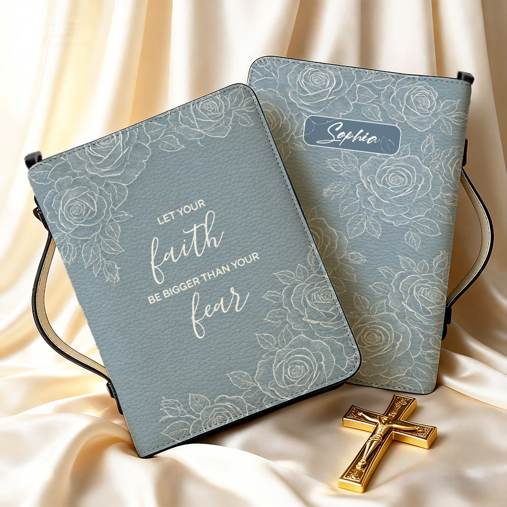 Christianartworkshop Let Your Faith Be Bigger Than Your Fear Floral Bible Cover - image 13