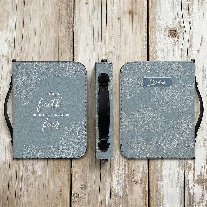 Christianartworkshop Let Your Faith Be Bigger Than Your Fear Floral Bible Cover - image 7