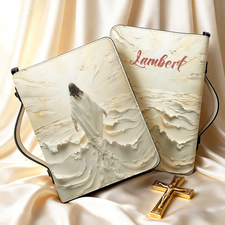 Christianartworkshop Neutral Tone Jesus Walking on Water Art Bible Cover - image 6
