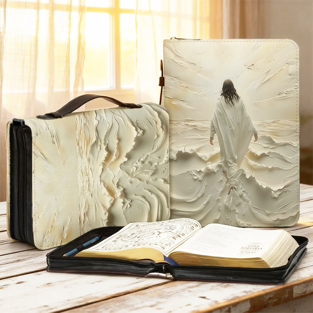 Christianartworkshop Neutral Tone Jesus Walking on Water Art Bible Cover - 2XL - Regular (No Custom) - image 1