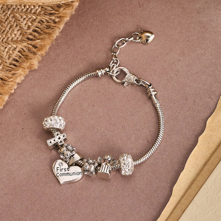 Christianartworkshop Delicate Children First Communion Charm Bracelet: An Emblem of New Faith and Heavenly Devotion - image 3