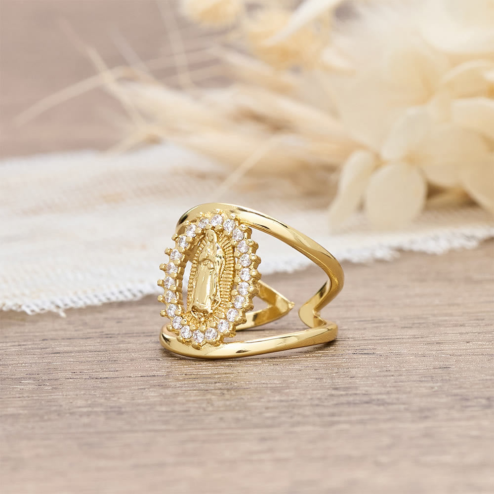 Christianartworkshop Our Lady of Guadalupe Zircon Halo Ring: A Symbol of Marian Grace and Divine Light - image 3
