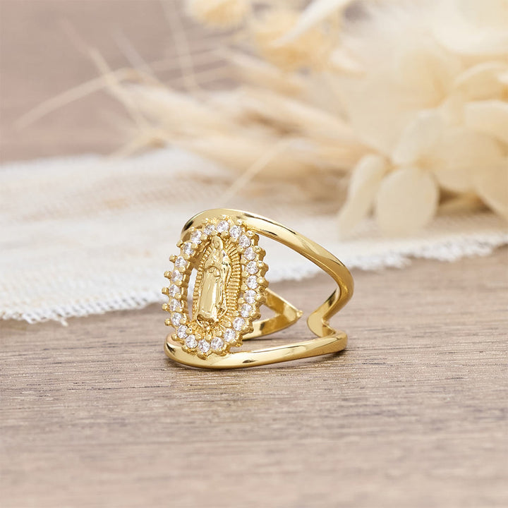 Christianartworkshop Our Lady of Guadalupe Zircon Halo Ring: A Symbol of Marian Grace and Divine Light - image 3
