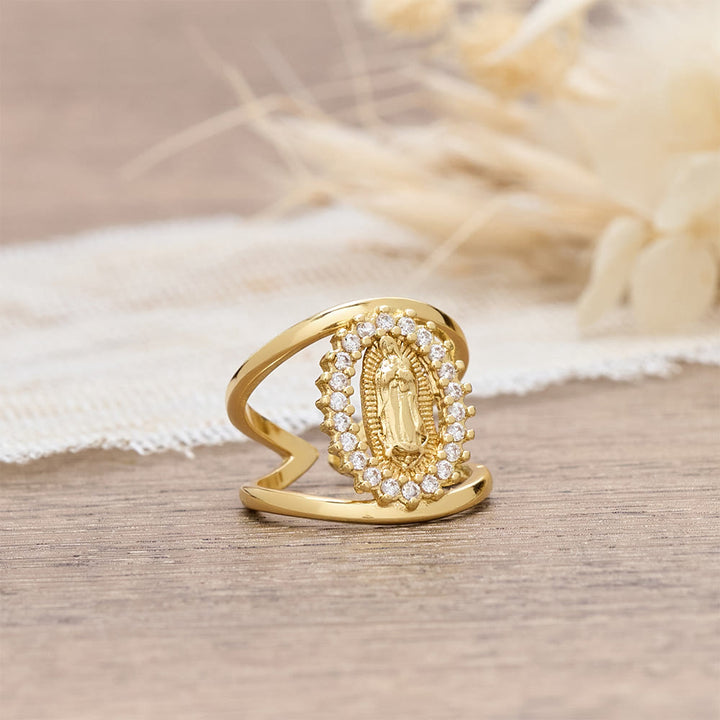 Christianartworkshop Our Lady of Guadalupe Zircon Halo Ring: A Symbol of Marian Grace and Divine Light - image 4