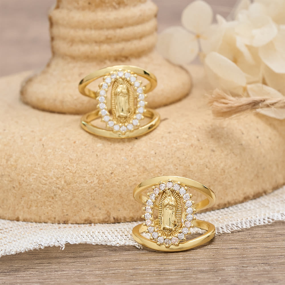 Christianartworkshop Our Lady of Guadalupe Zircon Halo Ring: A Symbol of Marian Grace and Divine Light - image 2