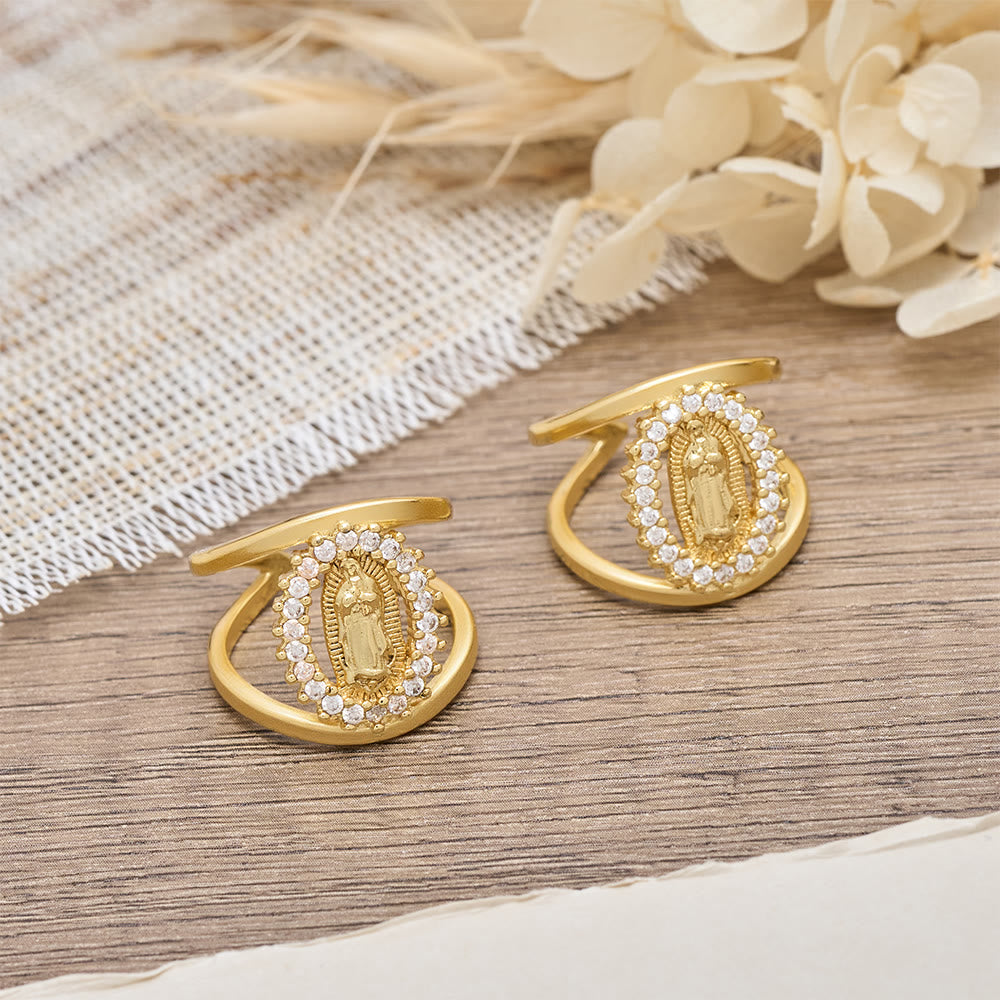 Christianartworkshop Our Lady of Guadalupe Zircon Halo Ring: A Symbol of Marian Grace and Divine Light - image 1