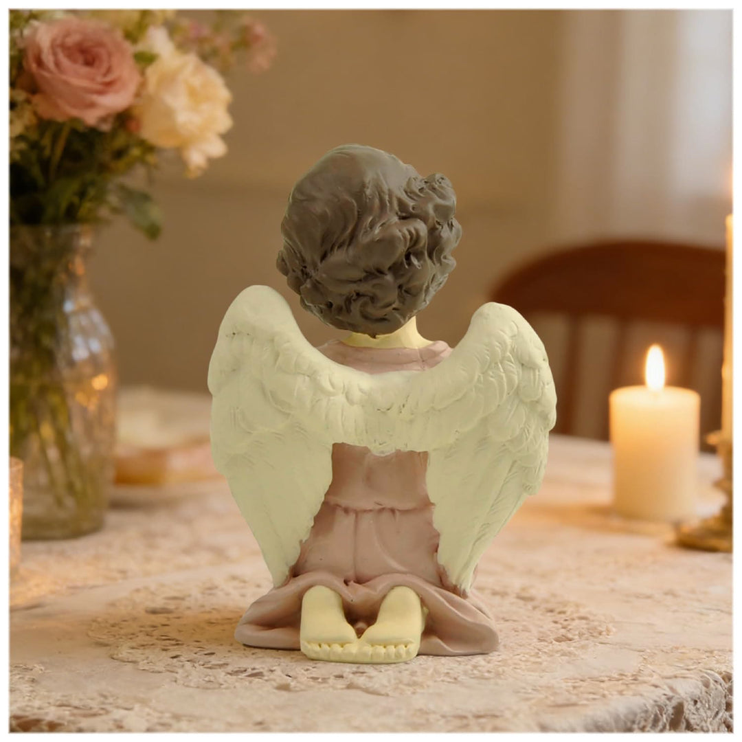 Christianartworkshop Purple Robe Kneeling Angel Figurines with Heart, Prayer and Crossed Arms: Reminders of Heavenly Grace - image 4