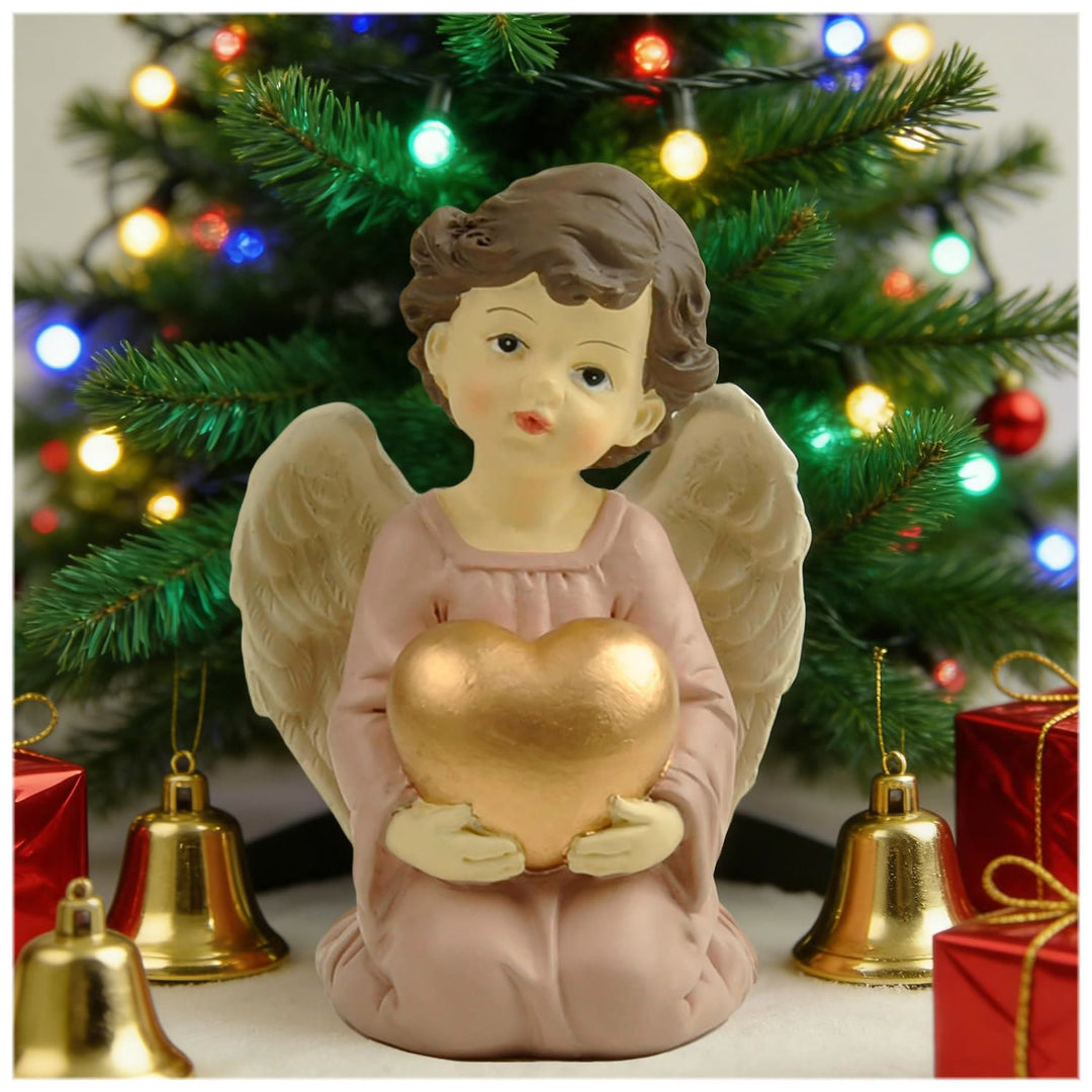 Christianartworkshop Purple Robe Kneeling Angel Figurines with Heart, Prayer and Crossed Arms: Reminders of Heavenly Grace - image 12