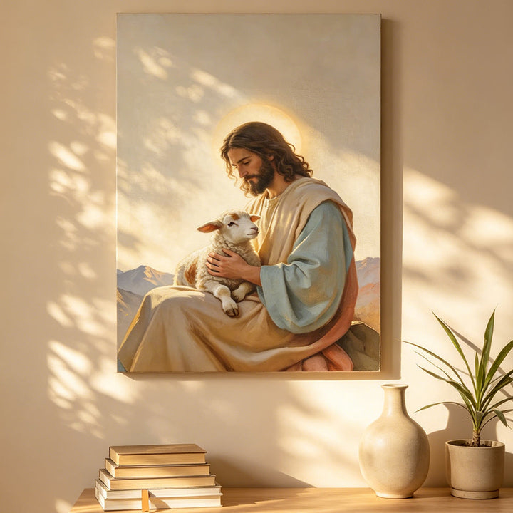 Christianartworkshop Jesus the Good Shepherd Wall Art Print: A Symbol of Divine Compassion and Gentle Love - image 2