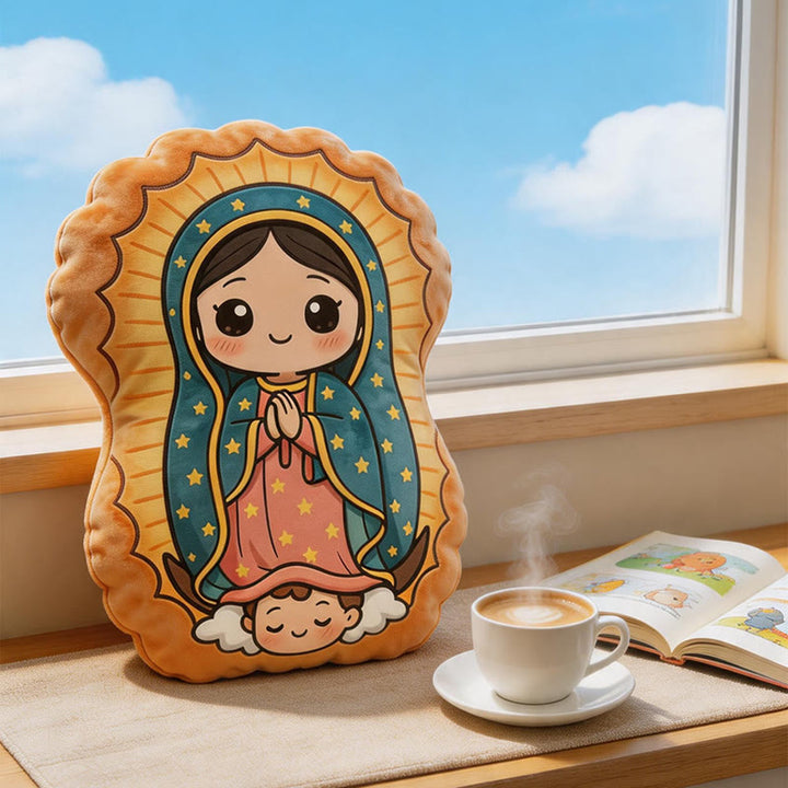 Christianartworkshop Cute Our Lady of Guadalupe Cartoon Shaped Plush Pillow: Cozy Faith-Inspired Home Decor - image 2