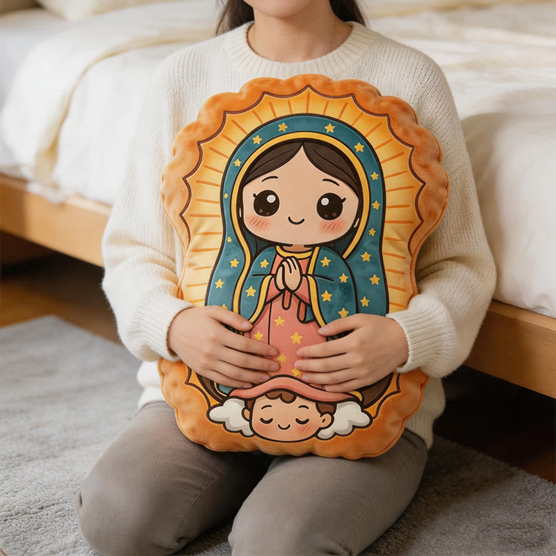 Christianartworkshop Cute Our Lady of Guadalupe Cartoon Shaped Plush Pillow: Cozy Faith-Inspired Home Decor - 24" (60cm) - image 0