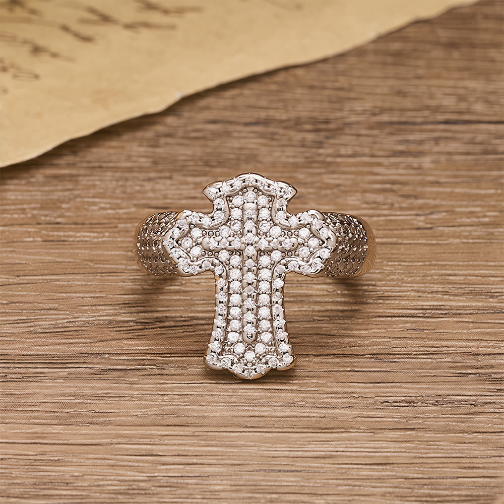 Christianartworkshop Bold Full-Pavé Cross Statement Ring: A Statement of Belief and Heavenly Grace - image 3