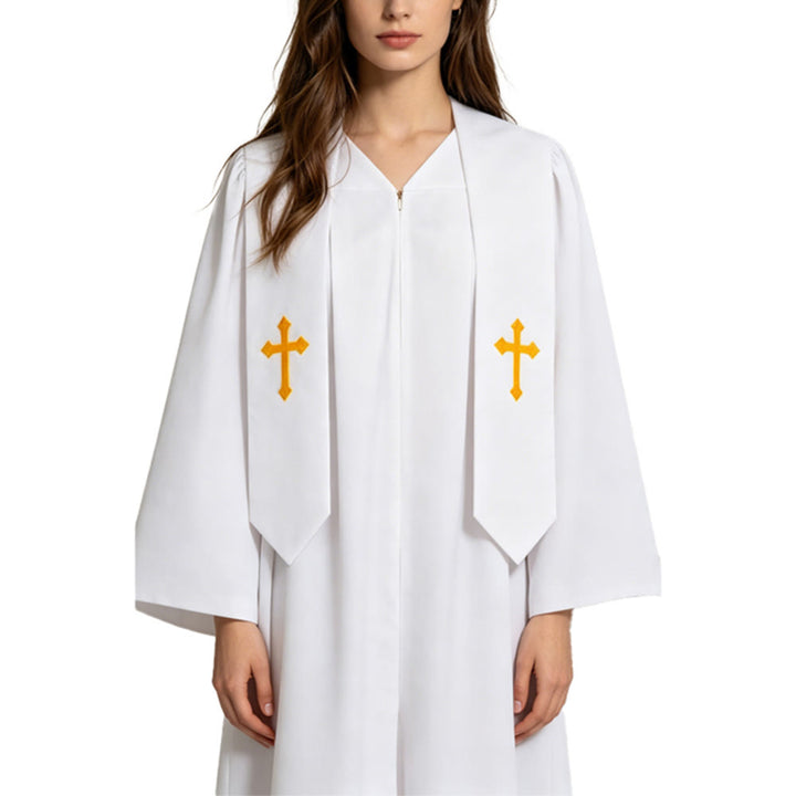 Christianartworkshop Elegant Black & White Clergy Robes: Golden Cross Detail - image 12