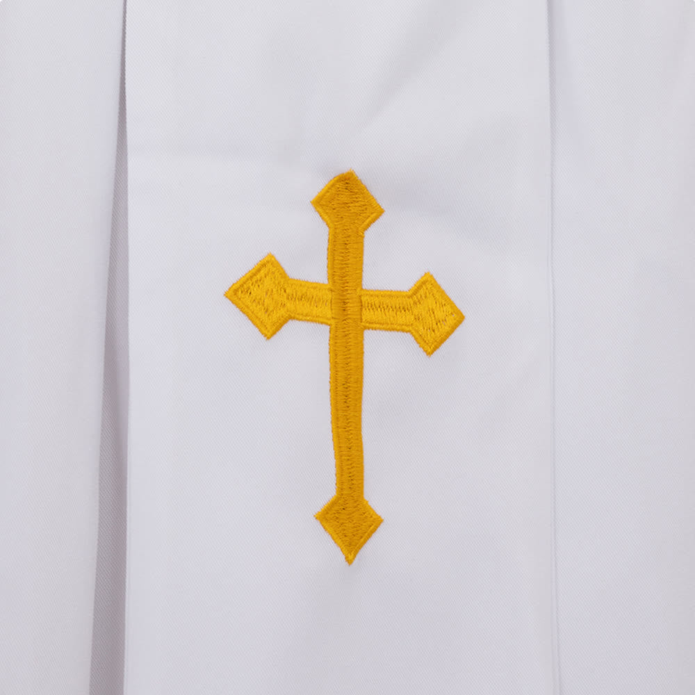 Christianartworkshop Elegant Black & White Clergy Robes: Golden Cross Detail - image 10