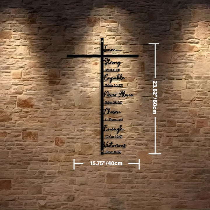 Christianartworkshop Biblical Verse Cross Metal Wall Decor: Daily Faith Reminder - Black - 15.75''*23.62''*0.06''/40cm*60cm*0.15cm - image 5