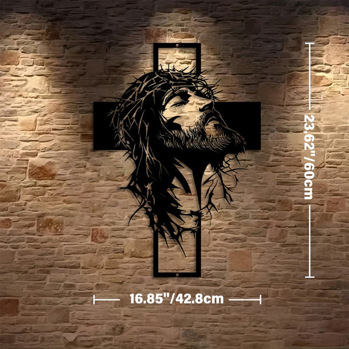 Christianartworkshop Crown of Thorns Jesus Cross Metal Wall Decor: Heartfelt Faith Statement  - Black - 16.85''*23.62''*0.06''/42.8cm*60cm*0.15cm - image 4
