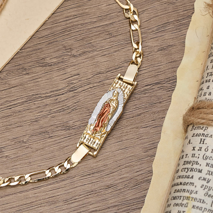 FREE Today: Figaro Chain Bracelet with Marian & St. Jude Devotional Medallions: A Symbol of Divine Protection - image 6
