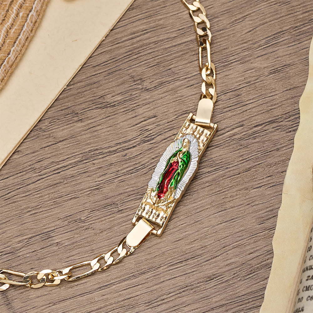 FREE Today: Figaro Chain Bracelet with Marian & St. Jude Devotional Medallions: A Symbol of Divine Protection - image 2