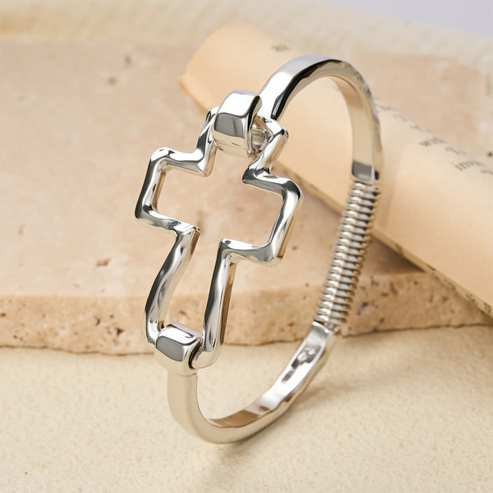FREE Today: Hammered Cross Bangle & Ring Set: A Symbol of Faith and Refined Simplicity - image 8