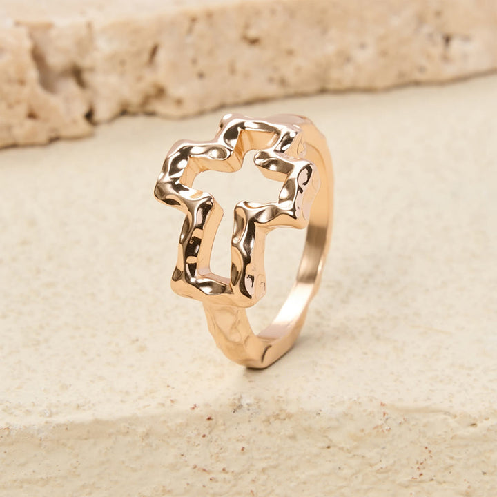 FREE Today: Hammered Cross Bangle & Ring Set: A Symbol of Faith and Refined Simplicity - image 4