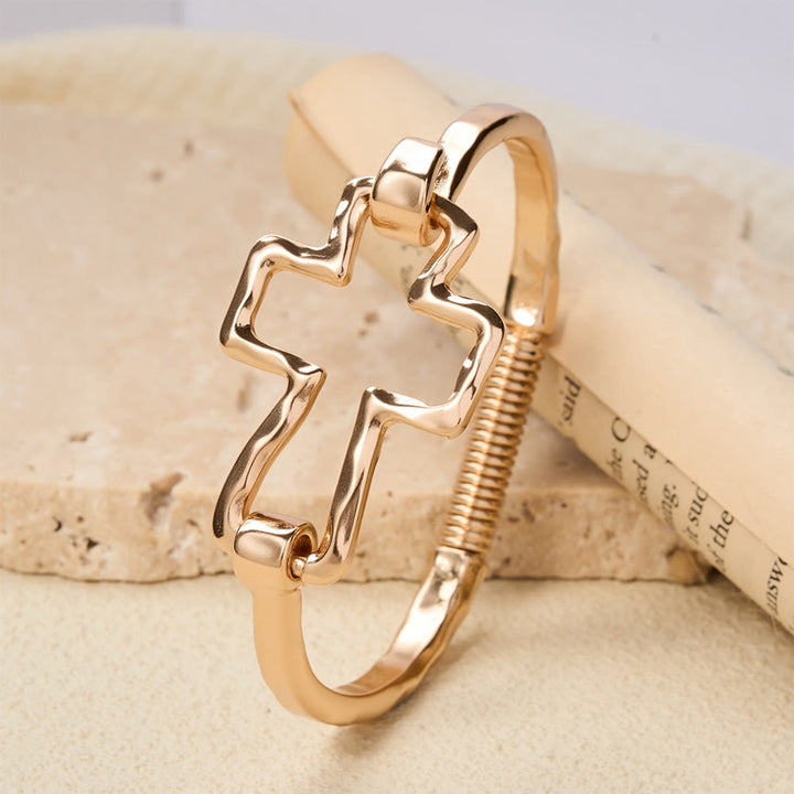 FREE Today: Hammered Cross Bangle & Ring Set: A Symbol of Faith and Refined Simplicity - image 3