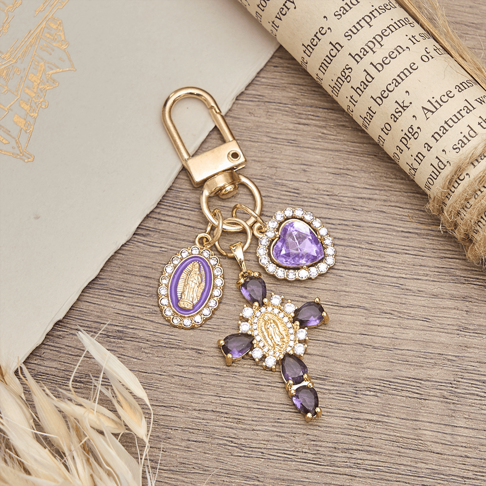 Christianartworkshop Our Lady Cross Heart Keychain: Merging Craft with Spiritual Devotion - image 5