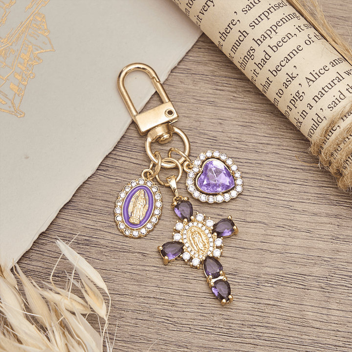 Christianartworkshop Our Lady Cross Heart Keychain: Merging Craft with Spiritual Devotion - image 5