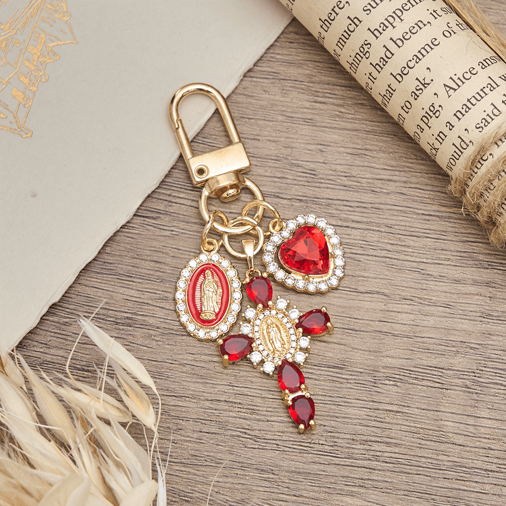 Christianartworkshop Our Lady Cross Heart Keychain: Merging Craft with Spiritual Devotion - image 11