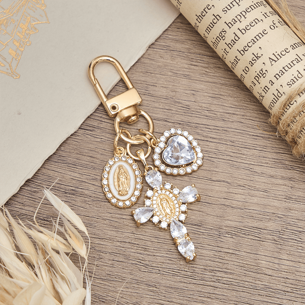 Christianartworkshop Our Lady Cross Heart Keychain: Merging Craft with Spiritual Devotion - image 3