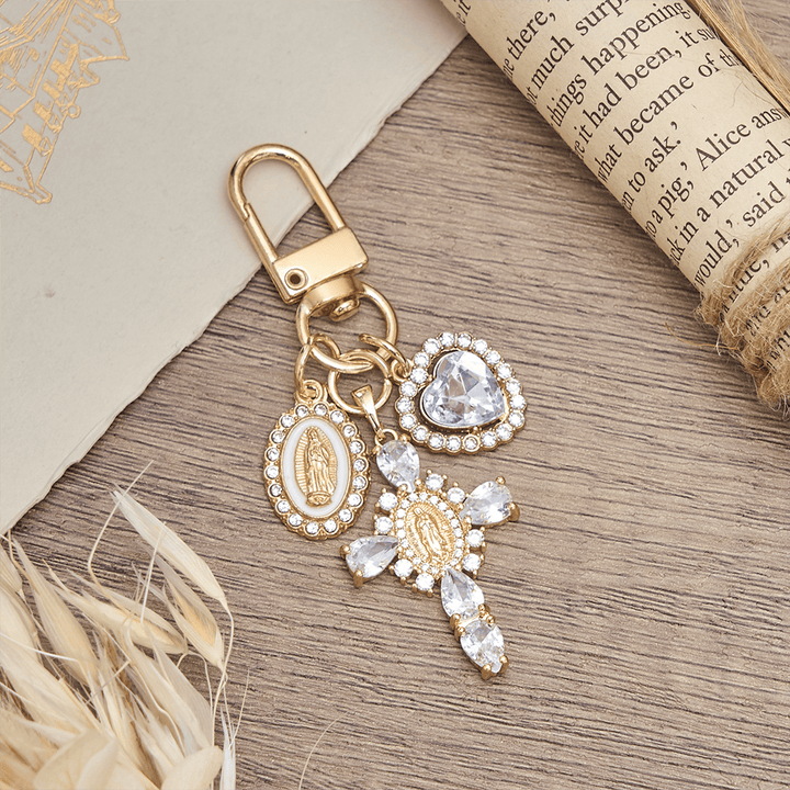 Christianartworkshop Our Lady Cross Heart Keychain: Merging Craft with Spiritual Devotion - image 3