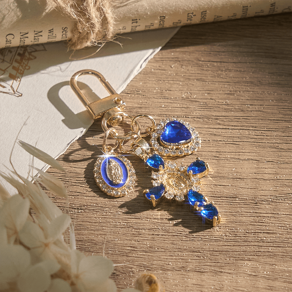 FREE Today: Our Lady Cross Heart Keychain: Merging Craft with Spiritual Devotion - Blue - image 14