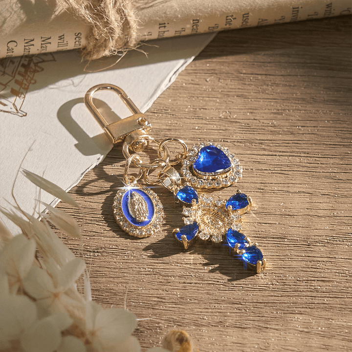 FREE Today: Our Lady Cross Heart Keychain: Merging Craft with Spiritual Devotion - Blue - image 14