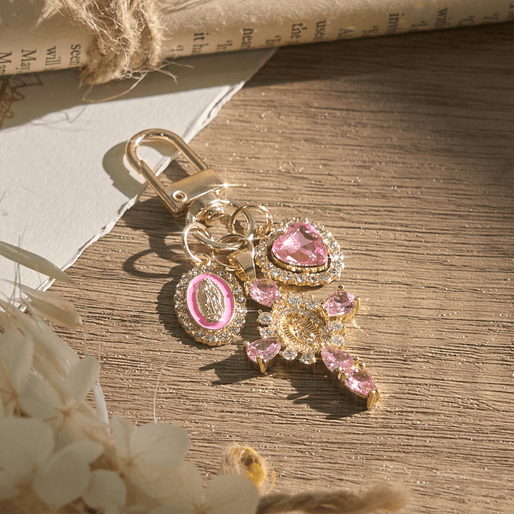 FREE Today: Our Lady Cross Heart Keychain: Merging Craft with Spiritual Devotion - Pink - image 8