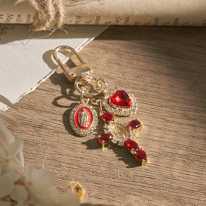 FREE Today: Our Lady Cross Heart Keychain: Merging Craft with Spiritual Devotion - Red - image 10
