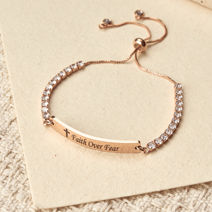FREE Today: Four-Color Metal with Engraved Faith Over Fear Bracelet - Rosegold - Faith - image 5
